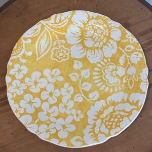 Pier 1 Imports Chloe Salad Plate 9" Yellow Floral Scalloped Ironstone